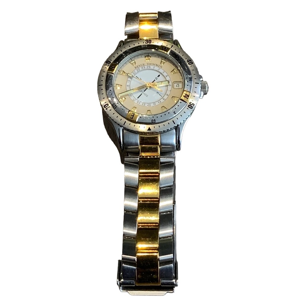 Vintage Revue Thommen Seamark Two-Tone Men's Watch 38mm